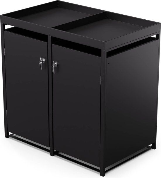 Blumfeldt Binsafe Containerbox - Opberger 2 Afvalbakken Tot 240 L Zwart
