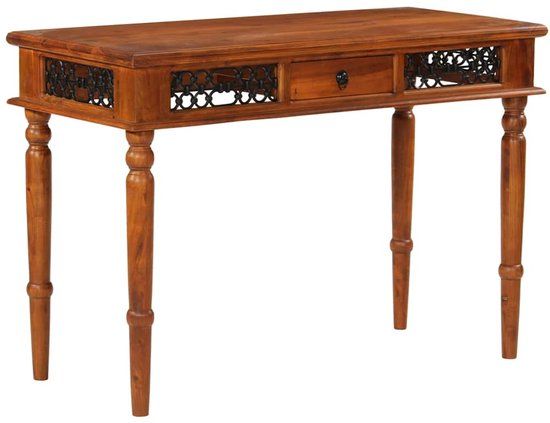 vidaXL Bureau met lade 110x50x76 cm massief acaciahout