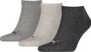 Puma Unisex Sneakersokken - 3 Pack - Maat 35-38 - Grijs