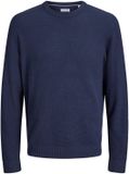 Jack & Jones Plus Pull en maille Blazer marine 1 Manches longues Col rond Uni Coton biologique Homme 5XL