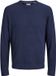 Jack & Jones Plus Pull en maille Blazer marine 1 Manches longues Col rond Uni Coton biologique Homme 5XL