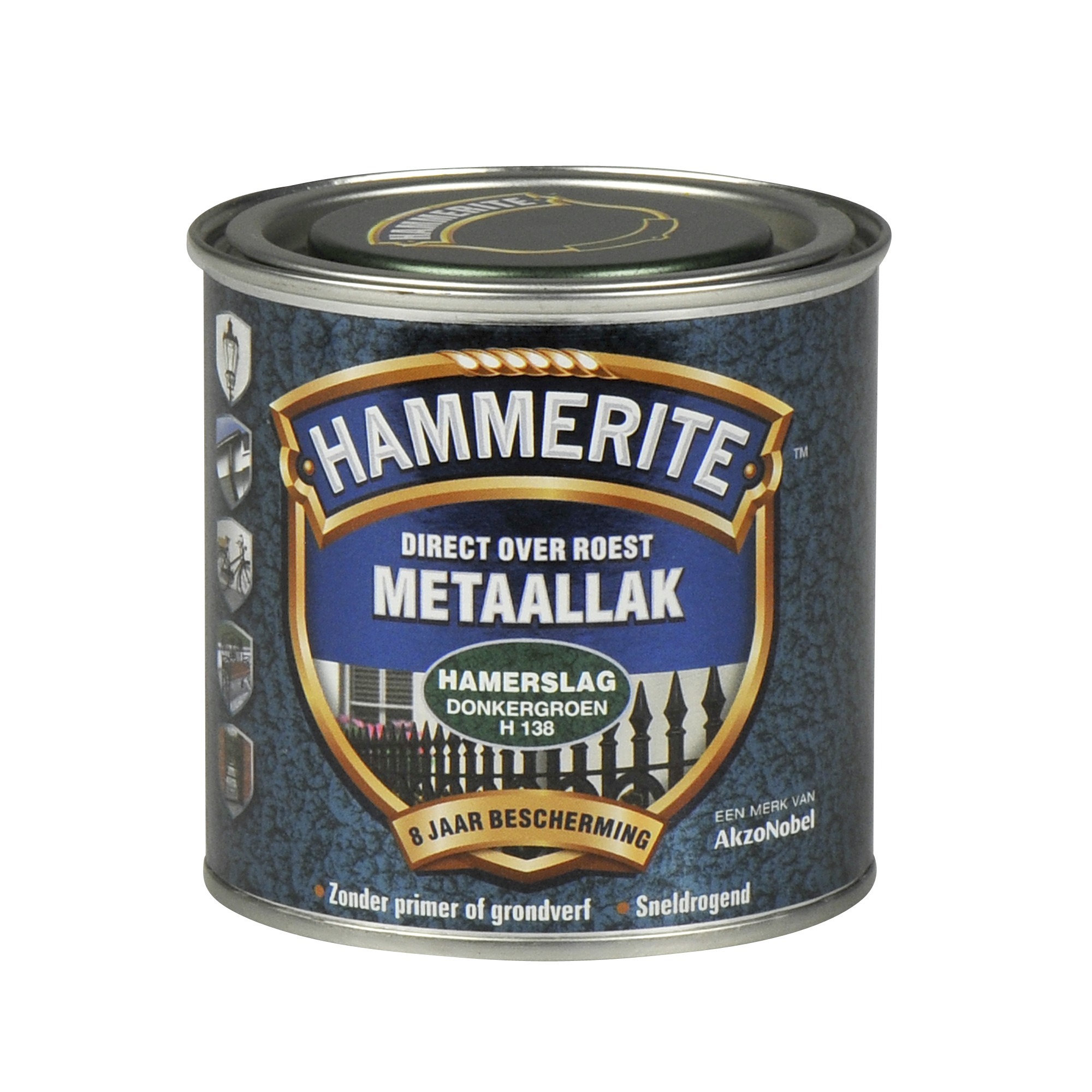 Hammerite direct over roest metaallak hamerslag donkergroen - 250 ml