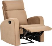Beliani VERDAL - Relaxfauteuil handmatig - Lichtbruin - Fluweel
