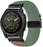 By Qubix - Geschikt voor Garmin bandje - 26mm Quickfit - Nylon bandje met parachute sluiting - Groen - Geschikt voor Garmin Fenix 7X / 6X / 5X