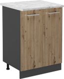 Vicco R-Line Keukenonderkast – 60 cm, WB Marmer Artisanaal eiken