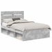 vidaXL Bedframe Gris béton Bois de pin massif 135 x 190 cm