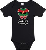 Bellatio Decorations kerst baby rompertje - Kerst elfje - zwart - Santa little helper - kerstdiner 68