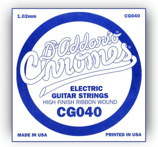 D'Addario Flatwound Chrome Singles .040 Electric Guitar String