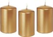 Trend Candles Cilinderkaars/stompkaars - 10x - goud - 5 x 8 cm - 18 branduren