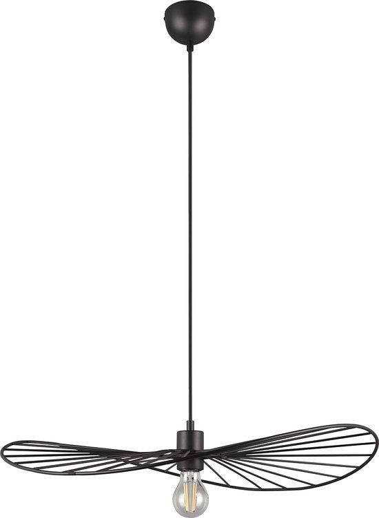 BES LED Trion Aupe LED Hanglamp - E27 - Rond - Mat Zwart - 60cm