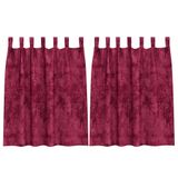 VidaXL Velvet Gordijnen Wijnrood 140 x 140 cm (2 stuks)