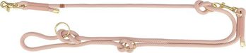 Trixie Hondenriem - Verstelbaar Roze 200x1.3cm - Soft Rope met Karabijnhaak en Gouden Details