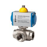 RIEGLER 103559-350.723-T3 messing kogelkraan, pneumat. regelaandrijving, T-boring, Rp 3/4, 1st