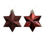 Decoris Ster kunststof L9b9h12 cm ossenbloed 12 st Shatterproof