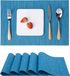 Unyqoos® Sets de table et sous-verres, set de 6 – sets de table hydrofuges, 45x30 cm, vinyle tissé, bleu
