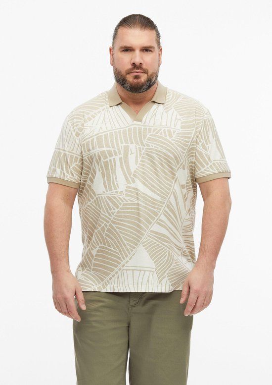 s.Oliver Big Size s.Oliver Polo-Shirt Beige Katoen 5XL