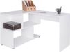 Bureau d'angle en bois blanc avec rangement pour enfants