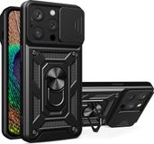 Techsuit Hoesje geschikt voor Apple iPhone 14 Pro Max - Camshield Back Cover - Zwart
