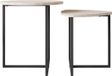Table basse industrielle sans marque - Noir/Chêne - Set de 2 tables