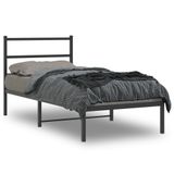 Maison Exclusive - Cadre de lit avec tête de lit métal noir 90x190 cm