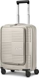 Redolz Essentials 17 2.0 4 wielen Valise cabine 55 cm compartiment pour ordinateur portable avec soufflet d'extension - Bagage rigide - Serrure TSA - gris clair