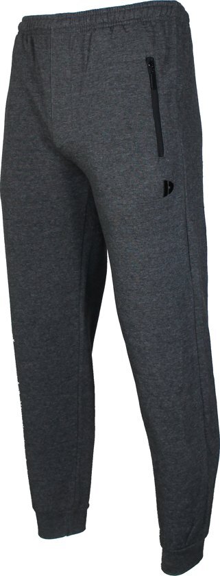 Donnay Joggingbroek met boord - Sportbroek - Heren - Maat XXXL - Donkergrijs gemÃªleerd