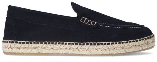 Manfield - Heren - Donkerblauwe suède espadrilles - Maat 43