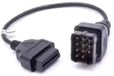 VHBW Câble adaptateur OBD2 pour Renault - OBD1 12 vers 16 broches OBD2 - 0,3 mètre - Noir