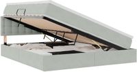 vidaXL LED opbergbed met matras Lichtgrijs 180 x 200 cm Fluweel