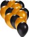 Folat - Ballons en latex pour fête - 100 pièces - Noir/Or - 27 cm