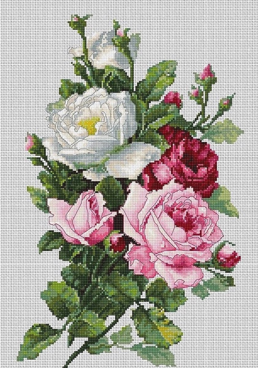 Lucas Borduurpakket - Bouquet of Roses - BA22855 - telpatroon