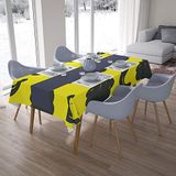 Bonamaison Tafelkleed, Anti-Mold, Sneldrogend, Waterdicht, 100% Polyester Tafellaken, Neon Geel, Rook, 140 x 200 Cm