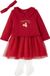Vertbaudet Kerstset voor baby's: jurk, hoofdband en maillot, rood, 86