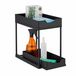 Relaxdays gootsteenkast organizer - met 2 lades - 37 x 22 x 40 cm - kunststof - rvs - zwart