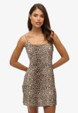 Superdry - Mini-slipdress met schuine snede - Dames - Jurken - Viscose - Mouwloos - diagonal leopard - UK8-EU36