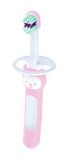 MAM Baby's Brush C147 Tandenborstel met korte handgreep en veiligheidsring, voor baby's vanaf 6 maanden, roze, 1 stuk