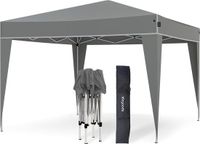 LifeGoods Partytent Plus - Opvouwbare tent - Paviljoen - 3x3 m - Easy Up - Versterkt Frame - Waterdicht – Draagtas - Grijs