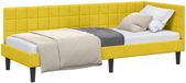 vidaXL Hoekbed met hoofdeinde, geel, 80 cm x 200 cm, fluweel