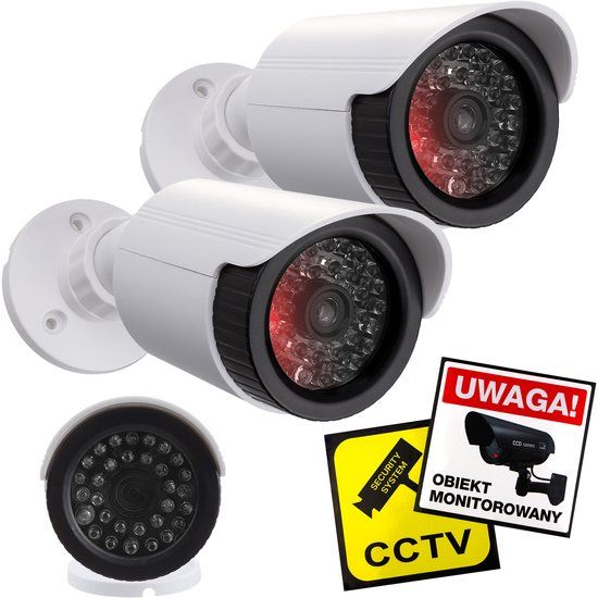 Maclean Centrumelektroniki Dummy Camera Set - 2 Stuks, Wit