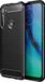 Techsuit Carbon Silicone Back Cover hoesje pour Motorola One Fusion Plus - Noir