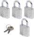 MasterLock Hangslot 20 mm Aluminium - 4 Stuks
