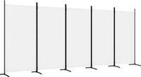 vidaXL Kamerscherm met 5 panelen 433x180 cm stof wit
