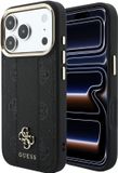 Guess Backcover hoesje voor Apple iPhone 18 Pro Max - Magsafe PU Stripe HS Peony 4G Logo - Zwart