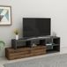 Hanah Home Support TV élégant, noyer clair et anthracite