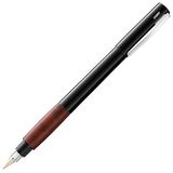 LAMY accent vulpen 098 – vulpen in zwart, hoogglanzend lakfinish met verwisselbaar gripstuk van bruyèrehout en 14 kt. gouden penpunt, gedeeltelijk verguld – penpuntbreedte OB