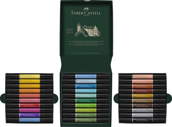 Faber-Castell Pitt Artist Pen Duo Marker Set - 30 Assorted Colors - FC-162030
