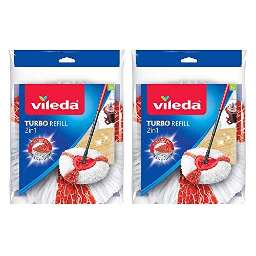 Vileda 2 Stuks Turbo Easywring & Clean 2In1 Reservekop, Meerkleurig