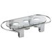 APS 35065 Voedselwarmer, bordenwarmer, 3-vlammig, frame van metaal, glasplaat, 34 x 18 x 6 cm