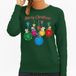 Bellatio Decorations Kersttrui / sweater voor dames - kerstballen - groen - kerstpoes - Merry Christmas - poezen L