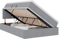 vidaXL Opbergbed met matras Lichtgrijs 120 x 200 cm fluweel